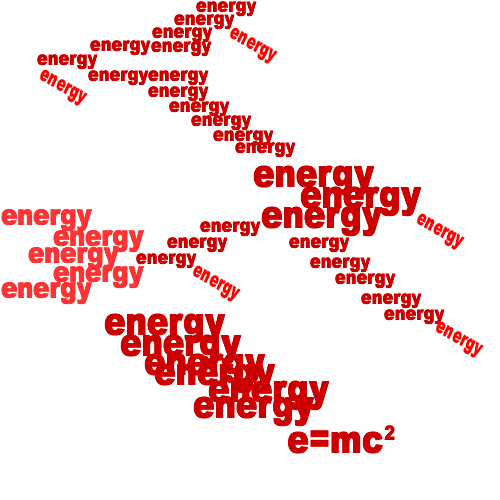 Energy.  A concrete poem by Michael P. Garofalo.