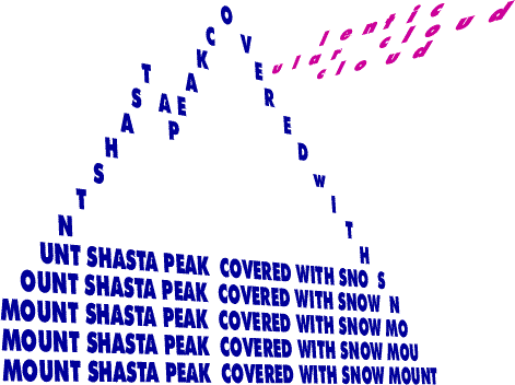 Shata Peak.   A concrete poem by Michael P. Garofalo.  