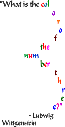 What is the Color of the Number Three.   A concrete poem by Michael P. Garofalo.