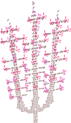 Redbud Branch in Bloom, A Concrete Poem by Michael P. Garofalo.