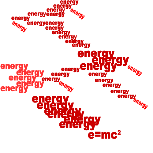 Energy.  A concrete poem by Michael P. Garofalo.